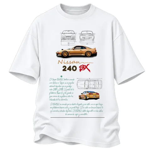Nissan 240SX в профил върху Овърсайз — Бяло