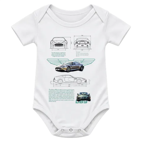 Aston Martin DBS технически план върху Боди — Бяло