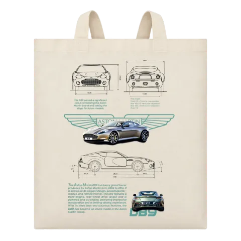 Aston Martin DBS технически план върху Чанта — Бежово
