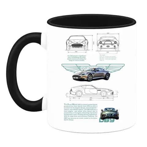 Aston Martin DBS технически план върху Чаша — Черна