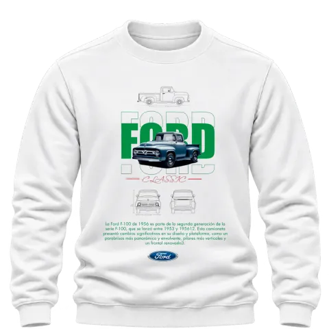 Ford F-100 1956 Classic върху Блуза — Бяло