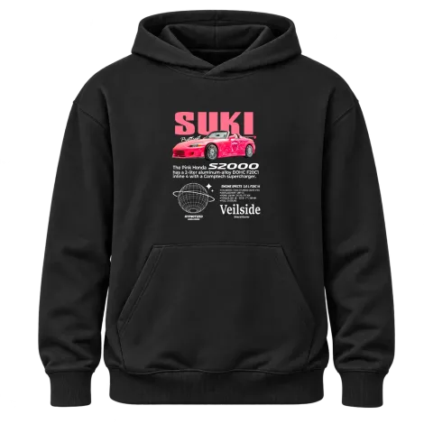 Розов Honda S2000 Silk върху Худи — Черно