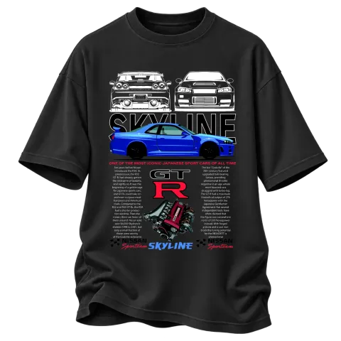 Nissan Skyline GT-R върху Овърсайз — Черно