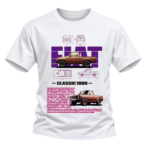 Класически Ford пикап от 1980 върху Тениска — Бяло