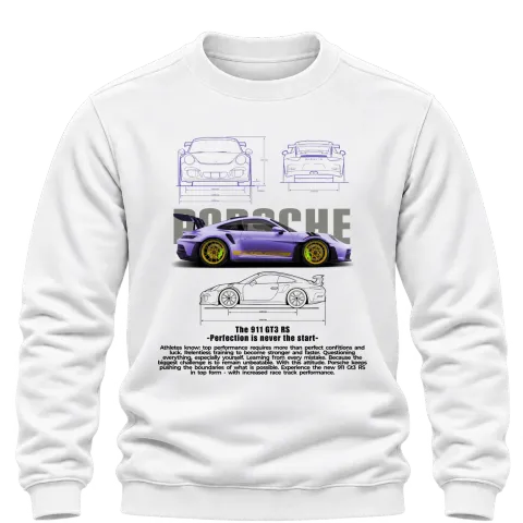 Porsche 911 GT3 RS Виолетов върху Блуза — Бяло