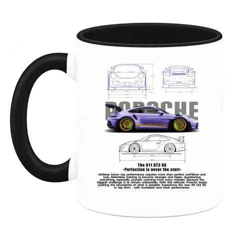 Porsche 911 GT3 RS Виолетов върху Чаша — Черна
