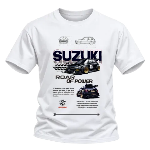 Suzuki Roar of Power върху Тениска — Бяло