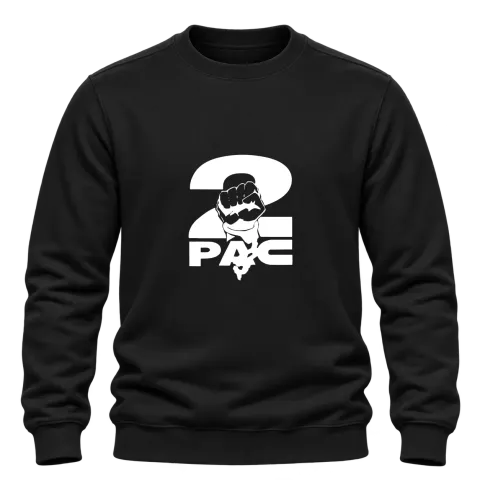 2Pac Fist върху Блуза — Черно