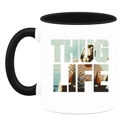 2Pac Thug Life върху Чаша — Черна