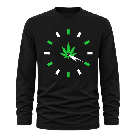 4:20 върху Тениска с дълъг ръкав — Черно