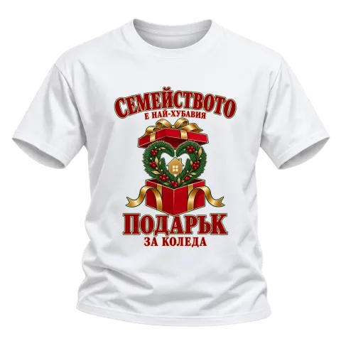Семейството е най-хубавият подарък върху Тениска — Бяло