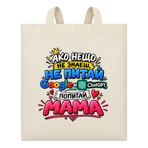Ако нещо не знаеш, попитай мама върху Чанта — Бежово
