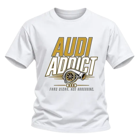 Audi Addict върху Тениска — Бяло