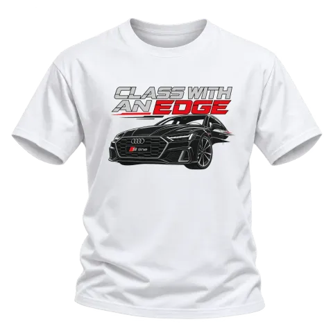 Audi Class with an Edge върху Тениска — Бяло