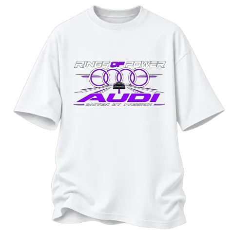 Audi Rings of Power върху Овърсайз — Бяло