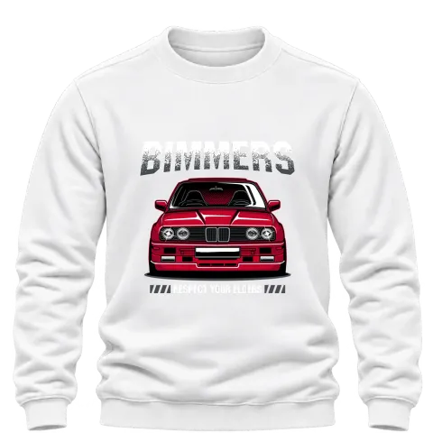 BMW Bimmers Respect Your Elders върху Блуза — Бяло