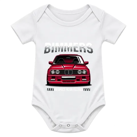BMW Bimmers Respect Your Elders върху Боди — Бяло