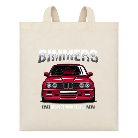 BMW Bimmers Respect Your Elders върху Чанта — Бежово