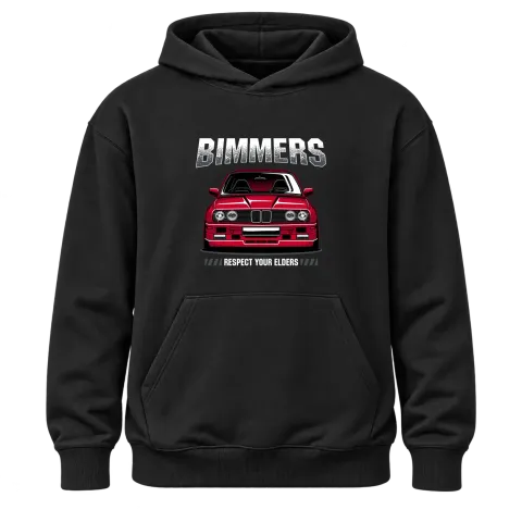 BMW Bimmers Respect Your Elders върху Худи — Черно