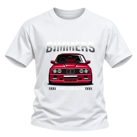 BMW Bimmers Respect Your Elders върху Тениска — Бяло