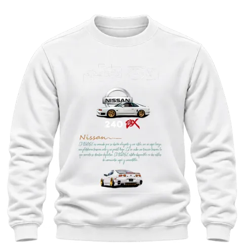 Nissan 240SX с ниска стойка върху Блуза — Бяло