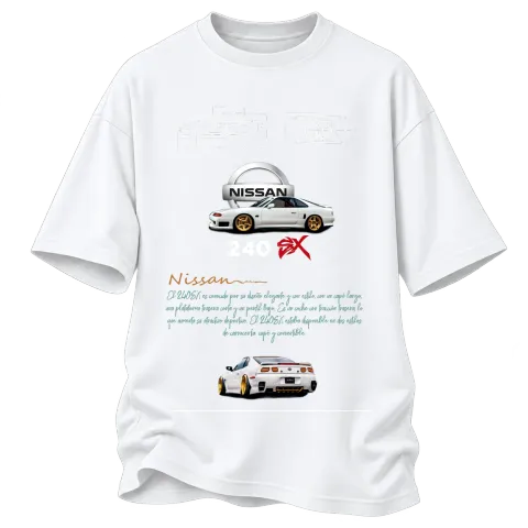 Nissan 240SX с ниска стойка върху Овърсайз — Бяло