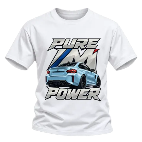 BMW M Power Pure върху Тениска — Бяло