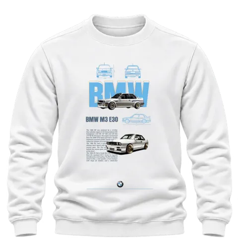 BMW M3 E30 класика върху Блуза — Бяло