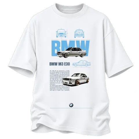 BMW M3 E30 класика върху Овърсайз — Бяло