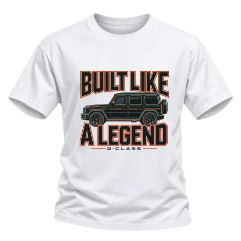 Built Like a Legend върху Тениска — Бяло
