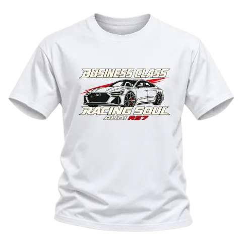 Business Class Racing Soul Audi RS7 върху Тениска — Бяло