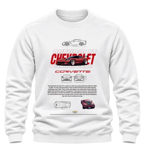 Chevrolet Corvette класика върху Блуза — Бяло