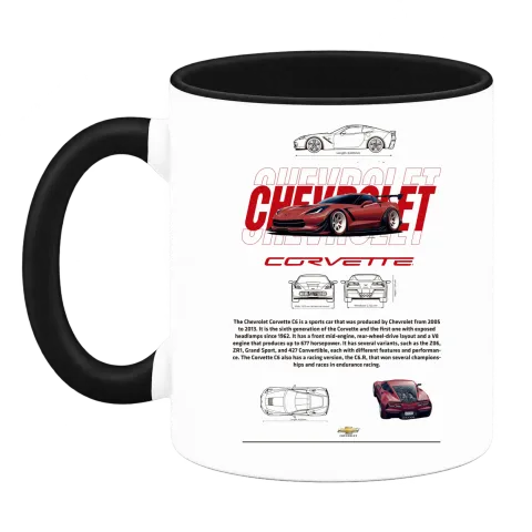 Chevrolet Corvette класика върху Чаша — Черна