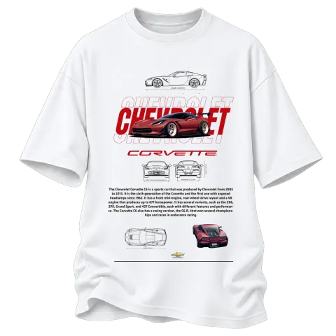 Chevrolet Corvette класика върху Овърсайз — Бяло