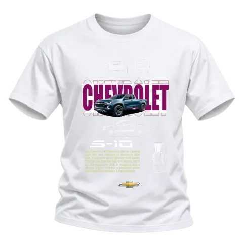 Chevrolet S10 пикап върху Тениска — Бяло