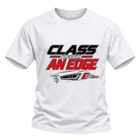 Class with an Edge S line върху Тениска — Бяло