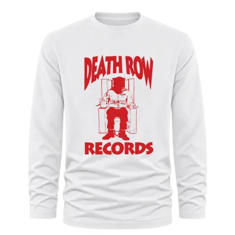 Death Row Records върху Тениска с дълъг ръкав — Бяло