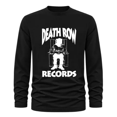 Death Row Records върху Тениска с дълъг ръкав — Черно
