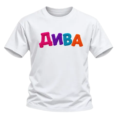 ДИВА върху Тениска — Бяло