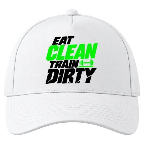 eat CLEAN train dirty върху Шапка — Бяло