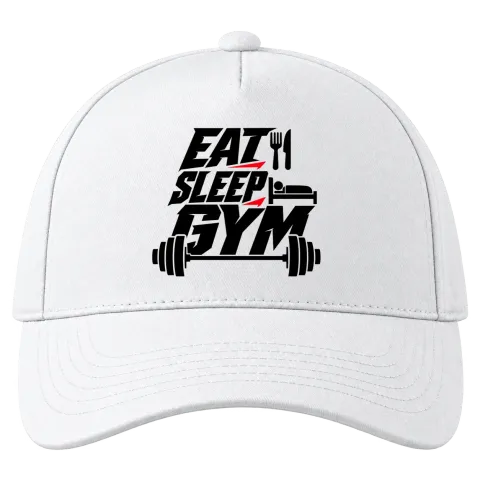 fat sleep gym върху Шапка — Бяло
