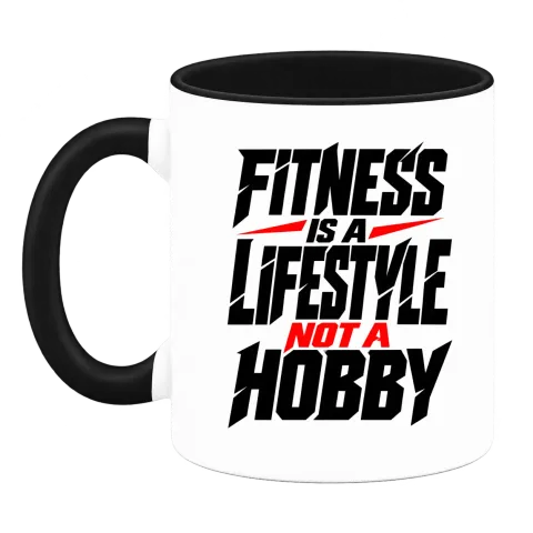 finess is a lifestyle not a hobby върху Чаша — Черна