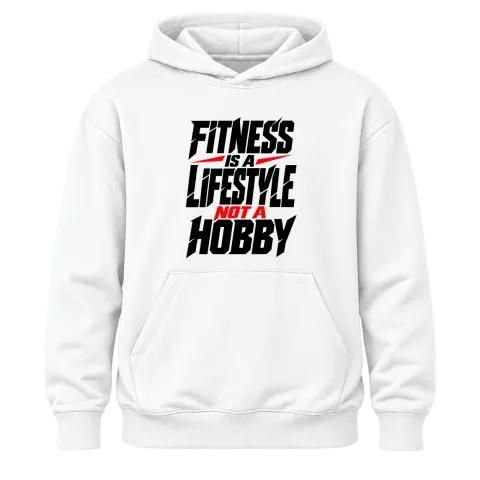 finess is a lifestyle not a hobby върху Худи — Бяло