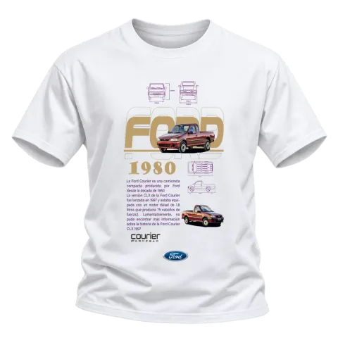 Ford Courier 1980 върху Тениска — Бяло