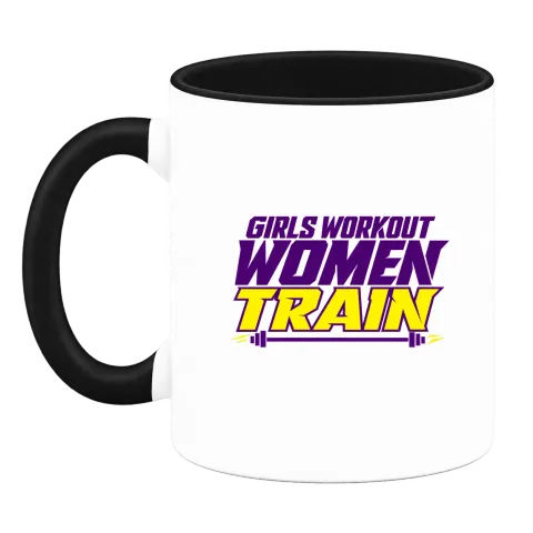 Girls Workout Women Train върху Чаша — Черна