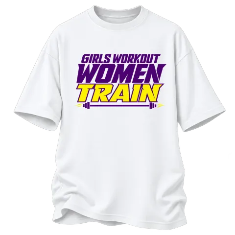 Girls Workout Women Train върху Овърсайз — Бяло