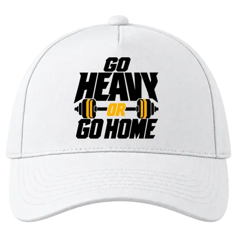 go heavy or go home върху Шапка — Бяло