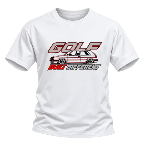 Golf Built Different върху Тениска — Бяло