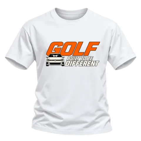 GOLF Built to Be Different върху Тениска — Бяло