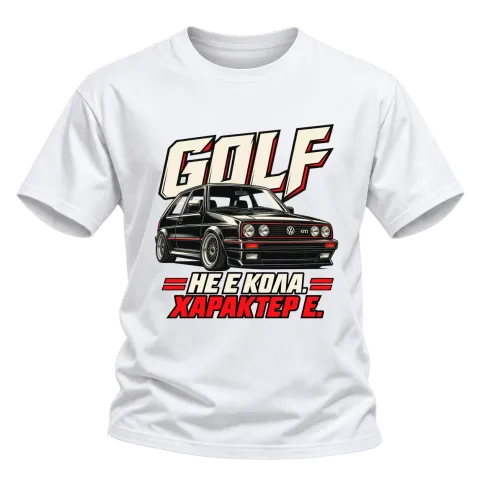 Golf GTI с характер върху Тениска — Бяло